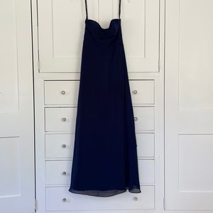 Alfred Angelo Navy Blue Strapless Bridesmaid Dress